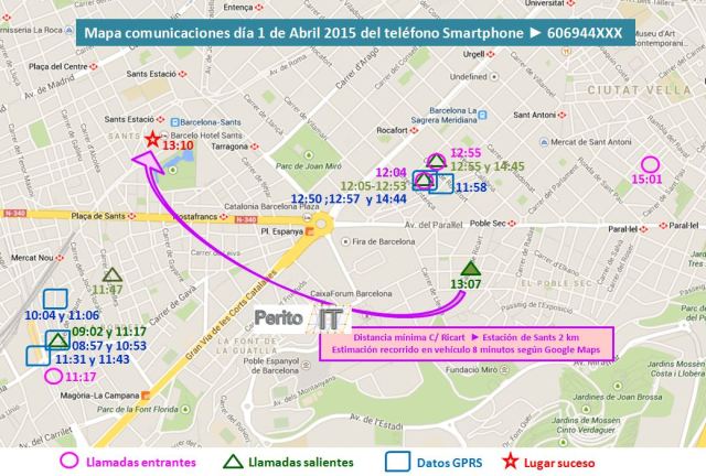 Mapa de Localización de llamadas